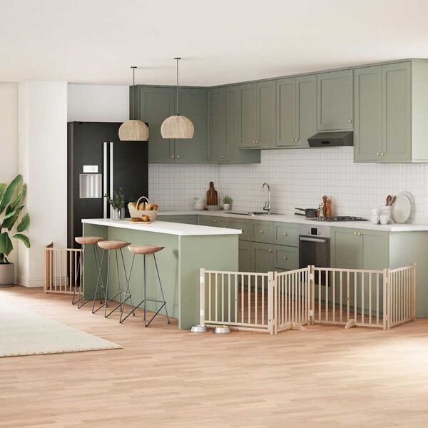 vidaXL Port&atilde;o para c&atilde;es com porta dobr&aacute;vel 10 pain&eacute;is 800 cm &aacute;lamo