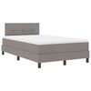 vidaXL Cama Box com cabeceira Cinzento-acastanhado 120 x 200 cm tecido
