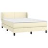 vidaXL Cama com molas/colch&atilde;o 140x190 cm couro artificial cor creme