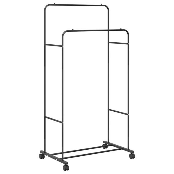 vidaXL Suporte para Roupas Liso Preto 80 x 53 x 156 cm