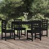 vidaXL 5 pcs conj. jantar p/ jardim madeira de pinho maci&ccedil;a preto