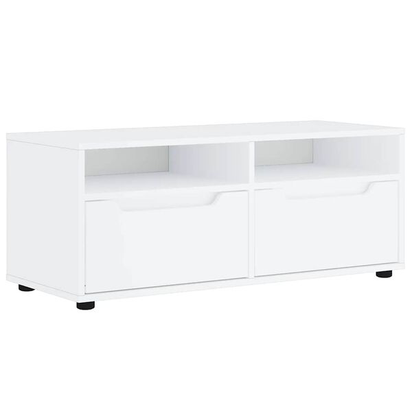 vidaXL M&oacute;vel TV VISNES derivados de madeira branco 100x40x38 cm