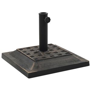 vidaXL Base de guarda-sol quadrada poliresina 12 kg bronze