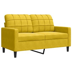 vidaXL Sof&aacute; de 2 lugares veludo 120 cm amarelo