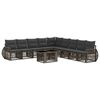 vidaXL Conjunto de Sof&aacute; de Jardim 10 unid. Cinza e Cinza Escuro