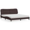 vidaXL Cama com colch&atilde;o Hvar 180x200 cm tecido castanho-escuro
