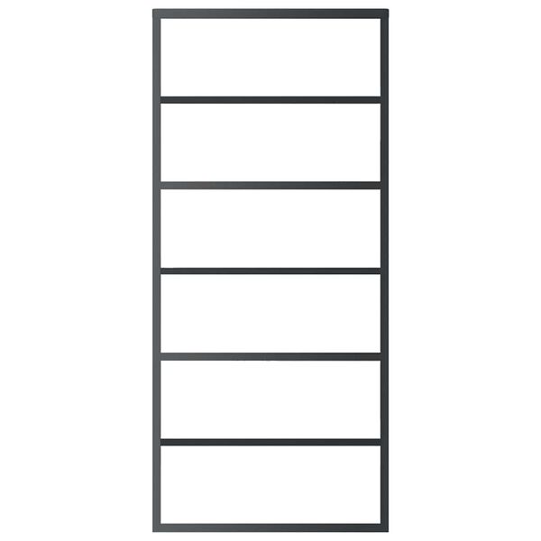 vidaXL Porta deslizante em vidro ESG e alum&iacute;nio 90x205 cm preto