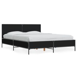 vidaXL Estrutura de cama 120x200 cm derivados de madeira/metal preto