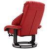 vidaXL Cadeira TV reclin&aacute;vel c/ apoio de p&eacute;s couro artificial vermelho
