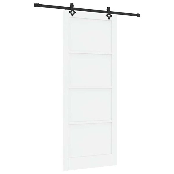 vidaXL Porta Deslizante Branco e Preto 93 x 232 cm