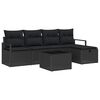 vidaXL Conjunto de Sof&aacute;s 6 unid. 5-N&uacute;mero de lugares Preto vime PE