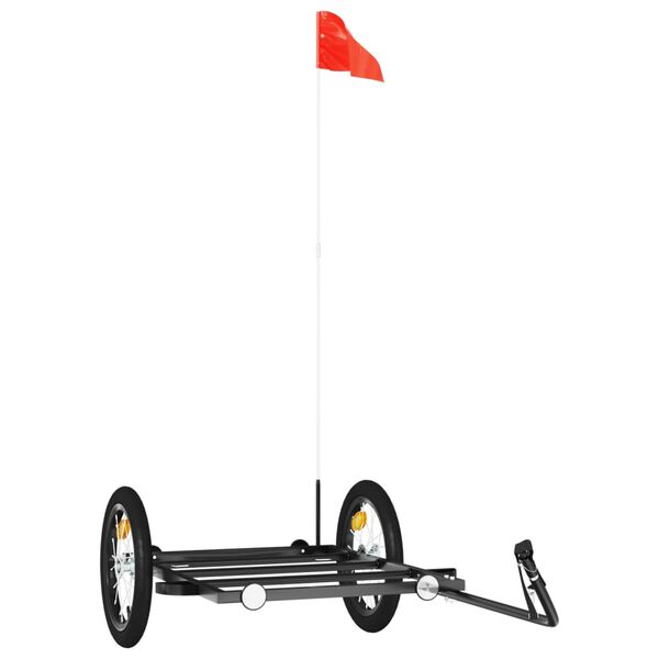vidaXL Reboque para bicicleta 126x63x34 cm ferro preto