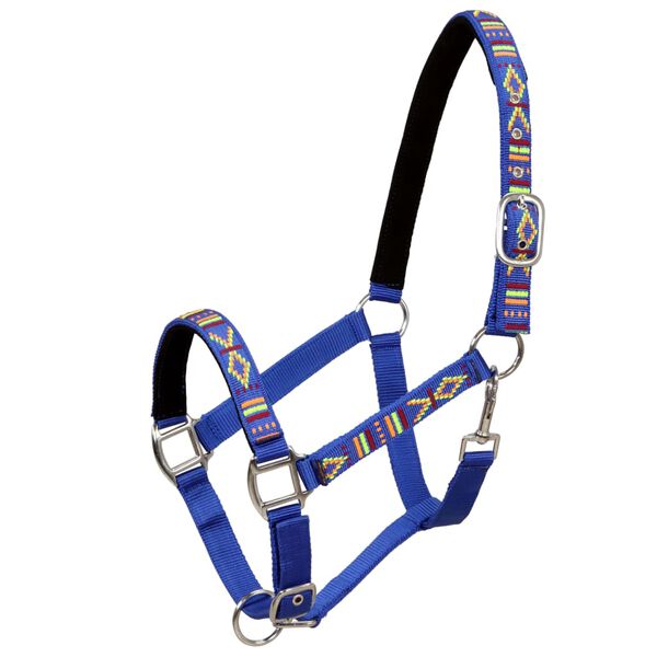 vidaXL Cabrestos 2 pcs para cavalo tamanho full nylon azul