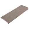 vidaXL Tapetes de escada 15 pe&ccedil;as 65x21x4 cm bege escuro com borda retangular