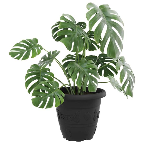 vidaXL Vaso Redondo para Flores 6 pcs Preto &Oslash; 26 x 21.5 cm Pl&aacute;stico