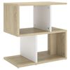 vidaXL Mesa de cabeceira 50x30x51,5 cm contrap. branco/carvalho sonoma
