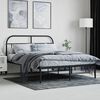 vidaXL Estrutura de cama com cabeceira 140x200 cm metal preto