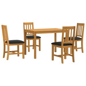vidaXL Conjunto de sala de jantar 5 unid. Preto