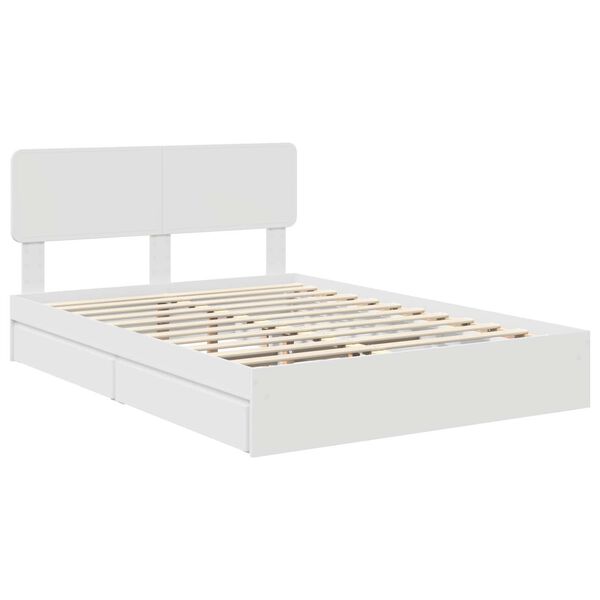 vidaXL Cama com Armazenamento Branco 140 x 190 cm Madeira processada