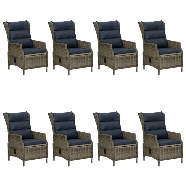 vidaXL 9 pcs conjunto de jantar para jardim castanho