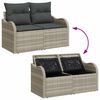 vidaXL Conjunto de Sof&aacute; de Jardim 5 pcs Cinza Claro e Cinza Escuro