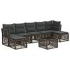 vidaXL Conjunto de Sof&aacute; de Jardim 8 pcs Cinzento vime PE