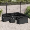 vidaXL Conjunto de Sof&aacute; de Jardim com almofada 9 pcs Preto