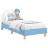 vidaXL Estrutura de Cama Infantil com Cabeceira Azul 80 x 160 cm PU