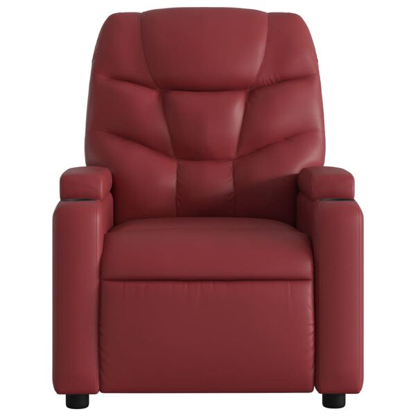 vidaXL Poltrona massagens reclin&aacute;vel couro artificial vermelho tinto