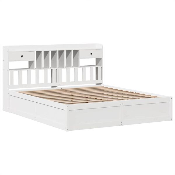 vidaXL Cama sem colch&atilde;o 180x200 cm madeira de pinho maci&ccedil;a branco