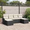 vidaXL Conjunto de Sofá de Jardim 6 pcs Preto Rattan Sintético