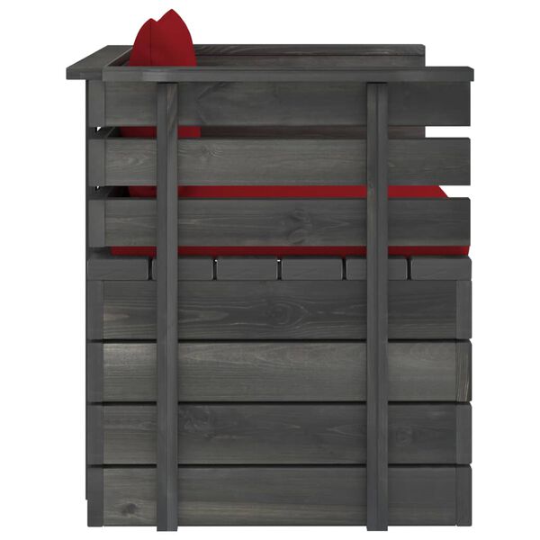 vidaXL Poltrona de jardim com almofad&otilde;es madeira de pinho