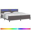 vidaXL Cama Box com fitas LED Cinzeto 200 x 200 cm Couro sint&eacute;tico