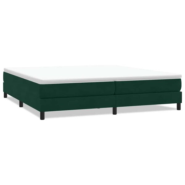 vidaXL Cama com molas sem colch&atilde;o 200x210 cm veludo verde-escuro