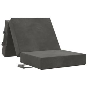 vidaXL Sof&aacute; Cama Dobr&aacute;vel 90 x 67 x 45 cm Cinzento-Escuro