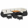 vidaXL Conjunto de Sof&aacute; de Jardim 9 unid. Preto vime PE