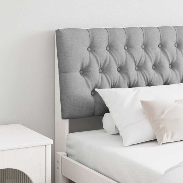 vidaXL Cabeceira estofada Cinzento-claro 200 cm