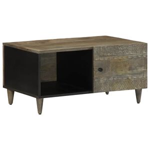 vidaXL Mesa centro cinzento claro 80x50x40 cm madeira mangueira maci&ccedil;a
