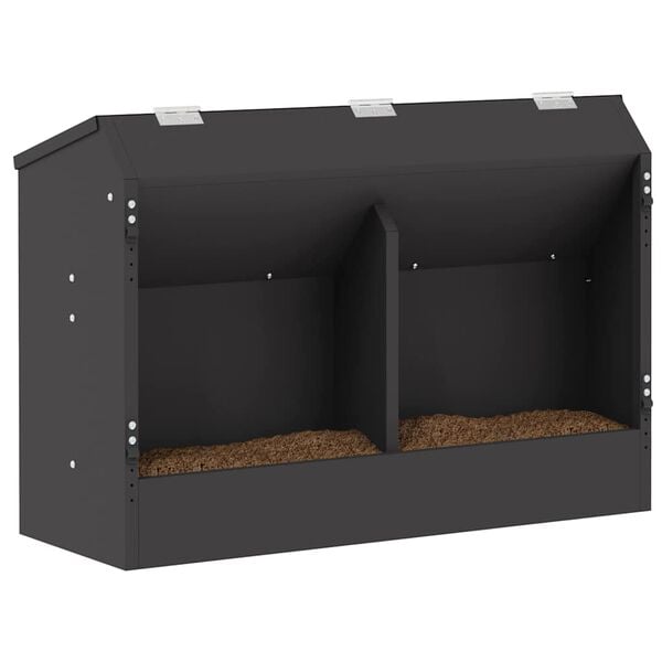vidaXL Comedouro para Coelhos Preto 64.5 x 25.5 x 45.5 cm