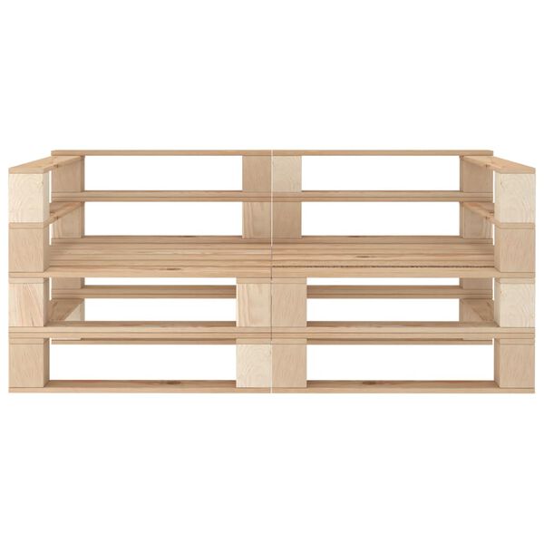 vidaXL Sof&aacute; de paletes para jardim 2 lugares madeira