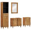 vidaXL 4 pcs conj. m&oacute;veis p/ casa de banho madeira de mangueira maci&ccedil;a