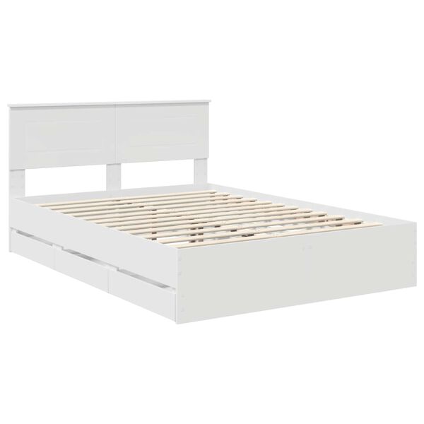 vidaXL Estrutura da Cama Branco 160 x 200 cm Madeira de Engenharia