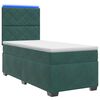 vidaXL Cama box spring com colch&atilde;o Verde-Escuro 90 x 200 cm Veludo