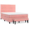 vidaXL Cama com molas/colch&atilde;o 140x190 cm veludo rosa