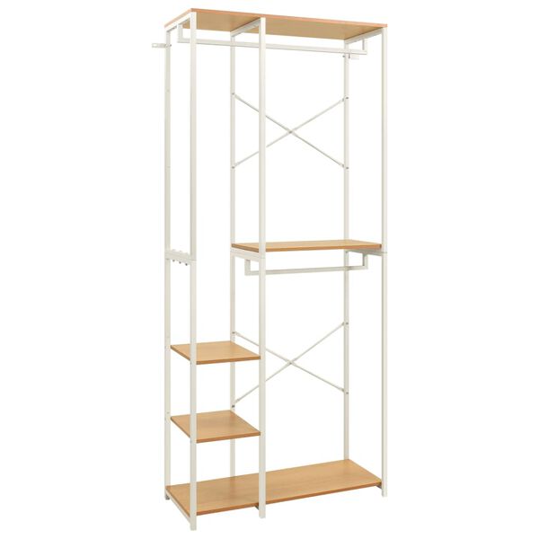 vidaXL Roupeiro 90x40x213 cm metal e contraplacado branco e carvalho