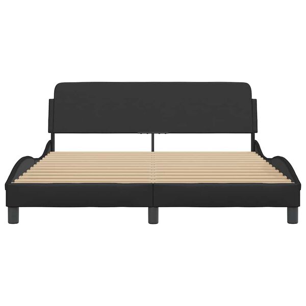 vidaXL Estrutura de cama Dover 160x200 cm couro artificial preto