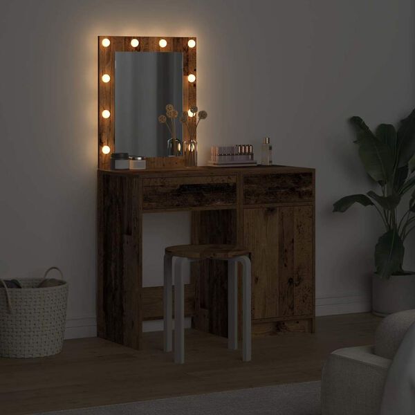 vidaXL Mesa de vestir com gaveta 2 pcs Castanho 50 x 41 x 135 cm