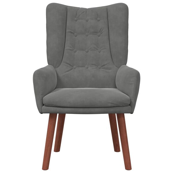 vidaXL poltrona Cinza Escuro 63 x 67 x 94 cm Veludo