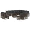 vidaXL Conjunto de Sof&aacute; de Jardim 13 unid. Cinzento vime PE