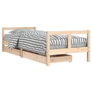 vidaXL Estrutura de cama infantil c/ gavetas 80x200 cm pinho maci&ccedil;o